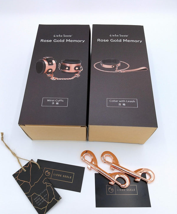 Liebe Seele Rose Gold ローズゴールド　3点セット　首輪・手枷・両側ナスカン2個