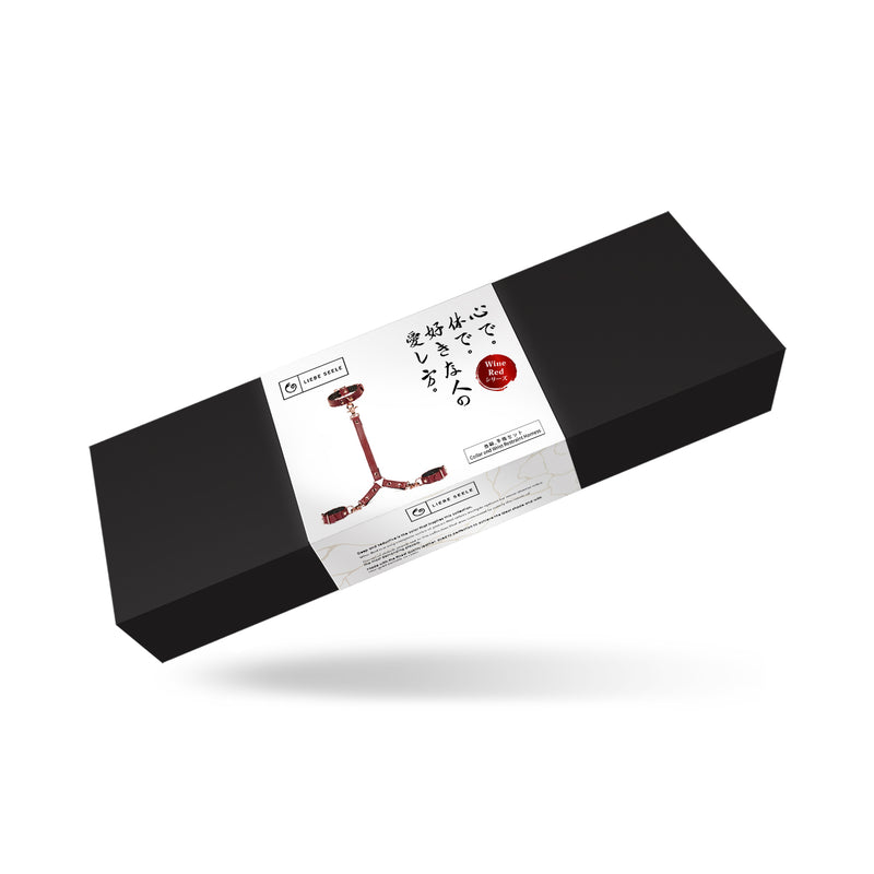 ワインレッド 首輪手枷セット