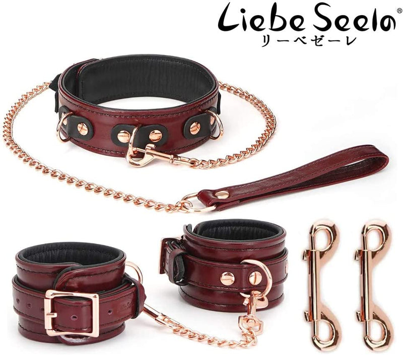 Liebe Seele ワインレッド 手枷首輪セット SET-002BG